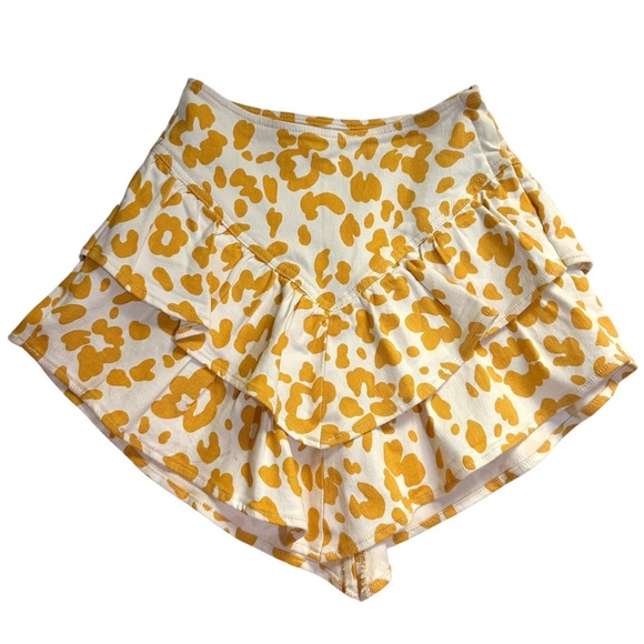 MOTHER The Ruffle Mini Skirt Leopard - Yellow SZ 25 - Picture 6 of 8